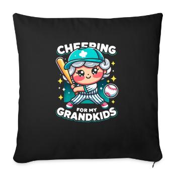 Baseball Grandma Grandmother Grandparents Day - Sofa pillowcase 17,3'' x 17,3'' (45 x 45 cm) - black - Front