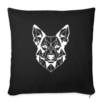 Geometric Line Art Australian Kelpie Sheepdog - Sofa pillowcase 17,3'' x 17,3'' (45 x 45 cm) - black - Front