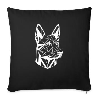 Geometric Line Art Australian Kelpie Sheepdog - Sofa pillowcase 17,3'' x 17,3'' (45 x 45 cm) - black - Front