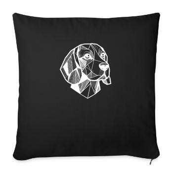 Geometrische Linie Kunst Beagle Hund Beagle - Sofakissenbezug 45 x 45 cm - Schwarz - Vorne