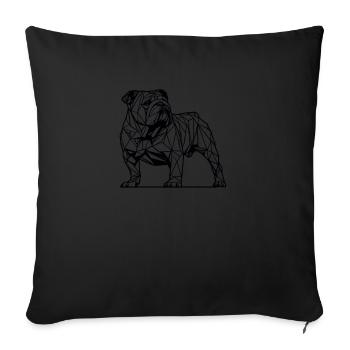 Geometrische Strichkunst Bulldogge Englische Bulldoggen - Sofakissenbezug 45 x 45 cm - Schwarz - Vorne
