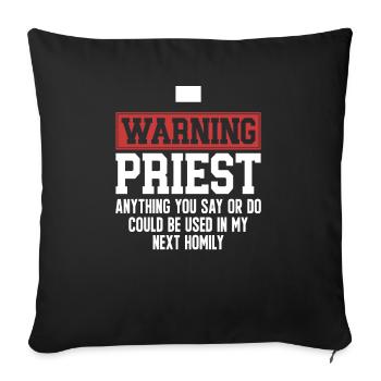 Priest Catholic Christian priest - Sofa pillowcase 17,3'' x 17,3'' (45 x 45 cm) - black - Front