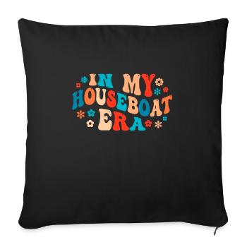 Drôle de dicton de péniche - Housse de coussin décorative 45 x 45 cm - noir - Devant