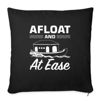 Drôle de dicton de péniche - Housse de coussin décorative 45 x 45 cm - noir - Devant
