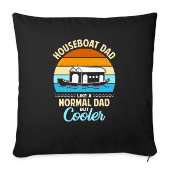 Drôle de dicton de péniche - Housse de coussin décorative 45 x 45 cm - noir - Devant