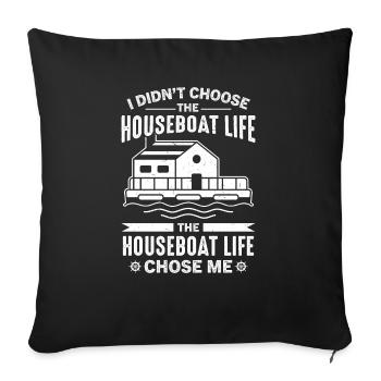 Drôle de dicton de péniche - Housse de coussin décorative 45 x 45 cm - noir - Devant