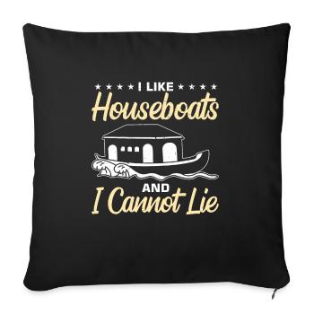 Drôle de dicton de péniche - Housse de coussin décorative 45 x 45 cm - noir - Devant