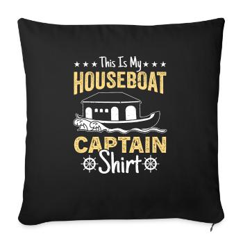 Drôle de dicton de péniche - Housse de coussin décorative 45 x 45 cm - noir - Devant