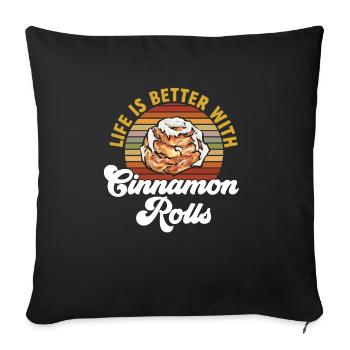 Rouleau à la cannelle - Housse de coussin décorative 45 x 45 cm - noir - Devant