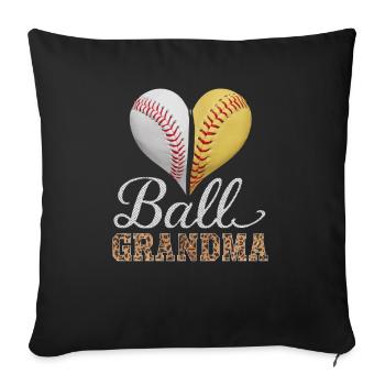 Baseball Grandma Grandmother Grandparents Day - Sofa pillowcase 17,3'' x 17,3'' (45 x 45 cm) - black - Front