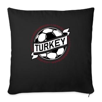 Türkei Geschenk Turkey Fußball Soccer Europa Türke - Sofakissenbezug 45 x 45 cm - Schwarz - Vorne