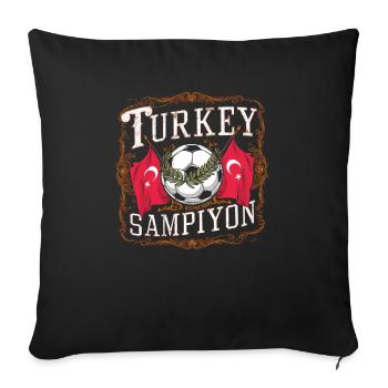 Türkei Geschenk Turkey Fußball Soccer Europa Türke - Sofakissenbezug 45 x 45 cm - Schwarz - Vorne