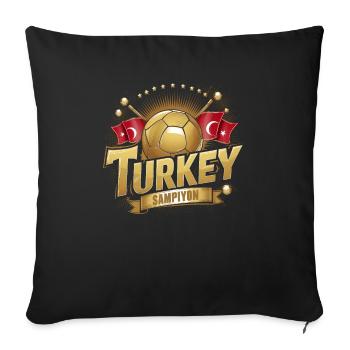 Turquie Cadeau Turquie Football Europe Turquie - Housse de coussin décorative 45 x 45 cm - noir - Devant