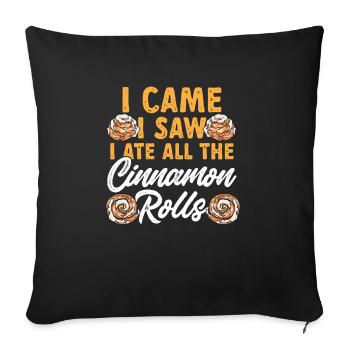 Rouleau à la cannelle - Housse de coussin décorative 45 x 45 cm - noir - Devant