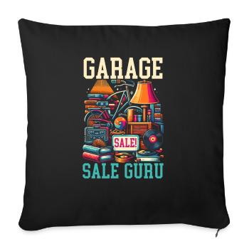 Garage Sale Saying Shopping Thrifter Thrifting - Sofa pillowcase 17,3'' x 17,3'' (45 x 45 cm) - black - Front