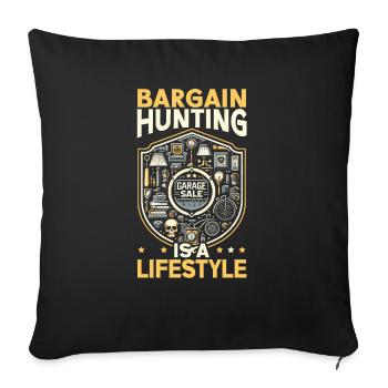 Garage Sale Saying Shopping Thrifter Thrifting - Sofa pillowcase 17,3'' x 17,3'' (45 x 45 cm) - black - Front