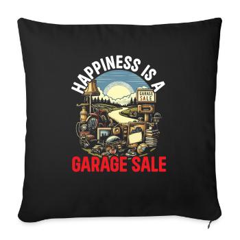 Garage Sale Saying Shopping Thrifter Thrifting - Sofa pillowcase 17,3'' x 17,3'' (45 x 45 cm) - black - Front