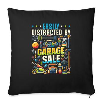 Flohmarkt Sprichwort Einkaufen Sparsamkeit Sparsamkeit - Sofakissenbezug 45 x 45 cm - Schwarz - Vorne