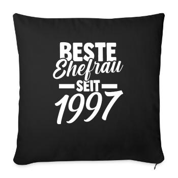 Valentine's Day Best Wife Since 1997 - Sofa pillowcase 17,3'' x 17,3'' (45 x 45 cm) - black - Front