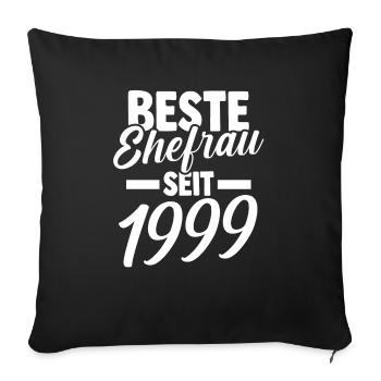 Valentine's Day Best Wife Since 1999 - Sofa pillowcase 17,3'' x 17,3'' (45 x 45 cm) - black - Front