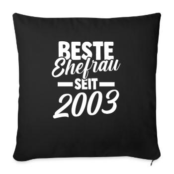Meilleure épouse de la Saint-Valentin depuis 2003 - Housse de coussin décorative 45 x 45 cm - noir - Devant
