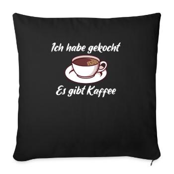 Café, Buveur De Café Dicton, Amateur De Café - Housse de coussin décorative 45 x 45 cm - noir - Devant