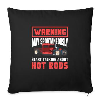 Avertissement Peut spontanément commencer à parler de chaud - Housse de coussin décorative 45 x 45 cm - noir - Devant