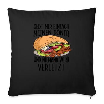 Kebab saying, Turkish cuisine - Sofa pillowcase 17,3'' x 17,3'' (45 x 45 cm) - black - Front