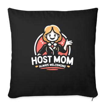 Mère d’accueil Étudiant d’échange Famille d’accueil Parent d’accueil - Housse de coussin décorative 45 x 45 cm - noir - Devant