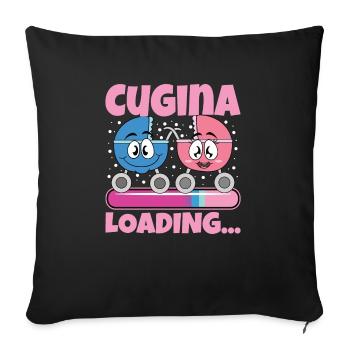 Become a cousin in 2024 - Sofa pillowcase 17,3'' x 17,3'' (45 x 45 cm) - black - Front