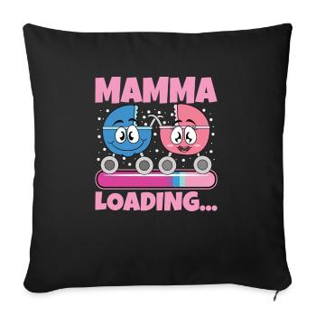 Super Mamma 2024 Loading - Sofa pillowcase 17,3'' x 17,3'' (45 x 45 cm) - black - Front