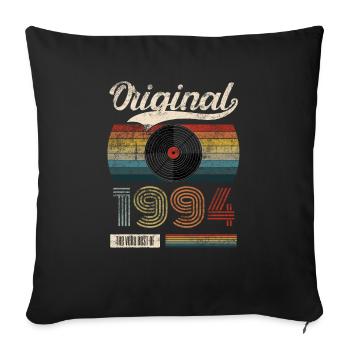 1994 Vintage Geburtstag Gift Tee Retro Style - Sofakissenbezug 45 x 45 cm - Schwarz - Vorne