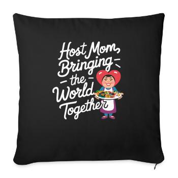 Mère d’accueil Étudiant d’échange Famille d’accueil Parent d’accueil - Housse de coussin décorative 45 x 45 cm - noir - Devant