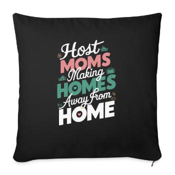 Mère d’accueil Étudiant d’échange Famille d’accueil Parent d’accueil - Housse de coussin décorative 45 x 45 cm - noir - Devant