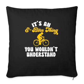 Electric Bike Cycling Biker E-Bike - Sofa pillowcase 17,3'' x 17,3'' (45 x 45 cm) - black - Front