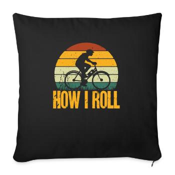Vélo électrique Vélo Biker E-Bike - Housse de coussin décorative 45 x 45 cm - noir - Devant