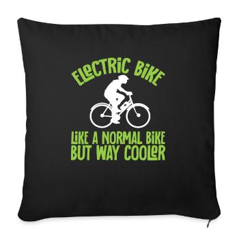 Vélo électrique Vélo Biker E-Bike - Housse de coussin décorative 45 x 45 cm - noir - Devant