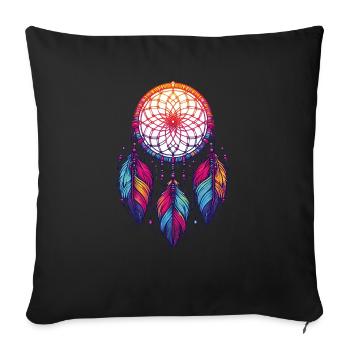 Amerikanische Ureinwohner Indigener Traumfänger - Sofakissenbezug 45 x 45 cm - Schwarz - Vorne