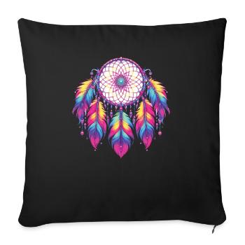 Amerikanische Ureinwohner Indigener Traumfänger - Sofakissenbezug 45 x 45 cm - Schwarz - Vorne
