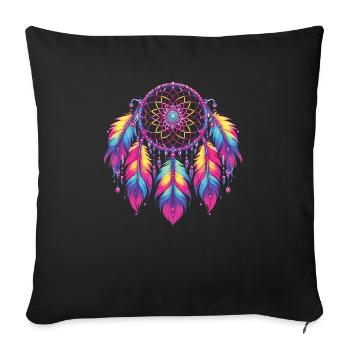 Amerikanische Ureinwohner Indigener Traumfänger - Sofakissenbezug 45 x 45 cm - Schwarz - Vorne