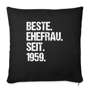 Valentine's Day Best Wife Since 1959 - Sofa pillowcase 17,3'' x 17,3'' (45 x 45 cm) - black - Front
