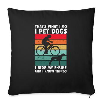 Electric Bike Cycling Biker E-Bike - Sofa pillowcase 17,3'' x 17,3'' (45 x 45 cm) - black - Front