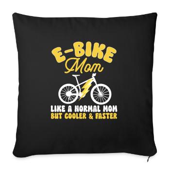 Electric Bike Cycling Biker E-Bike - Sofa pillowcase 17,3'' x 17,3'' (45 x 45 cm) - black - Front