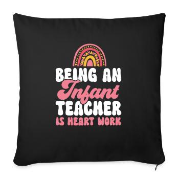 Enseignante de maternelle Éducatrice de centre de garde - Housse de coussin décorative 45 x 45 cm - noir - Devant
