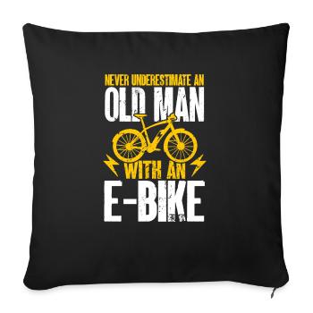 Vélo électrique Vélo Biker E-Bike - Housse de coussin décorative 45 x 45 cm - noir - Devant