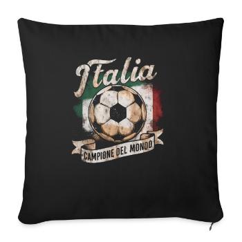 Maillot Italie 2024 Italie Italie Rome Turin Milan - Housse de coussin décorative 45 x 45 cm - noir - Devant