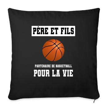 Basketball Father And Son Duo Man Dad - Sofa pillowcase 17,3'' x 17,3'' (45 x 45 cm) - black - Front