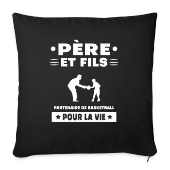 Father and Son Basketball Duo Man Dad - Sofa pillowcase 17,3'' x 17,3'' (45 x 45 cm) - black - Front
