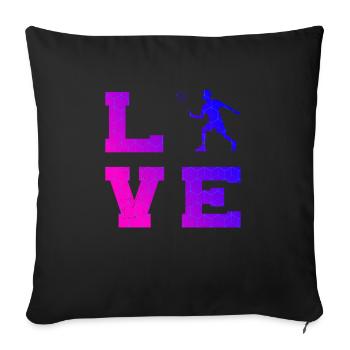 Squash Badminton Players Badminton Men Women - Sofa pillowcase 17,3'' x 17,3'' (45 x 45 cm) - black - Front