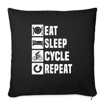 VTT Velo Mtb Femmes Vélo Cyclisme - Housse de coussin décorative 45 x 45 cm - noir - Devant